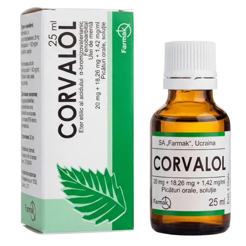 Corvalol 20mg/18,26mg/1,42mg/ml 25ml pic.orale, sol.