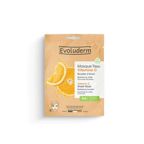 Evoluderm Mască pentru față din țesătură cu Vitamina C, N1, 19ml