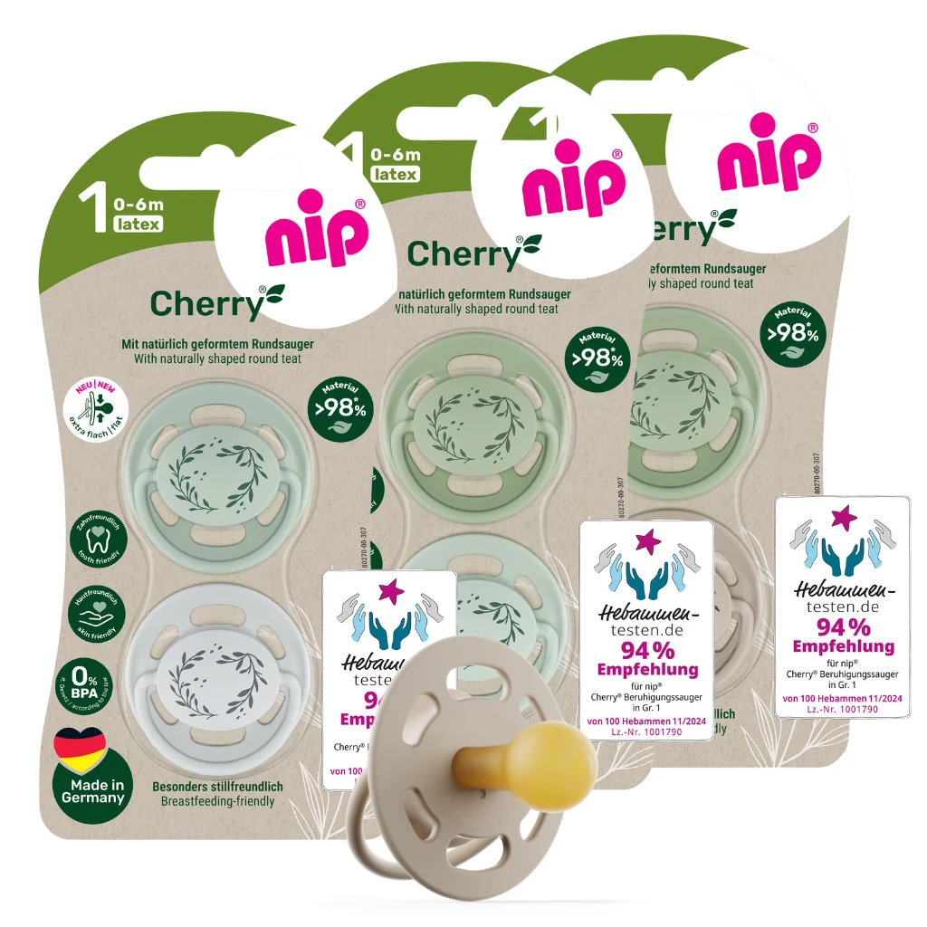 NIP Cherry B Suzetă latex, mărimea 1 (0-6luni) N2