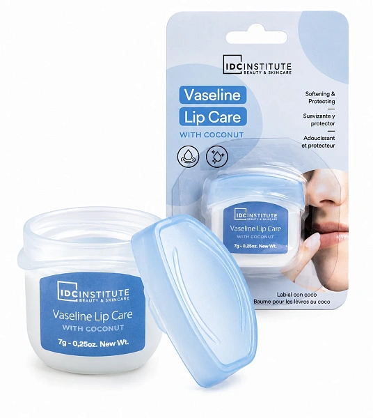 IDC Institute Balsam pentru buze cu vazelina si cocos, 7g