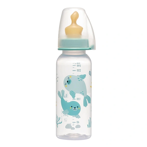 NIP Family Biberon din plastic, verde, tetina anatomică, anti-colici, latex, flux M, mărimea 2, (6+l NIP Family Biberon din plastic, verde, tetina anatomică, anti-colici, latex, flux M, mărimea 2, (6+l