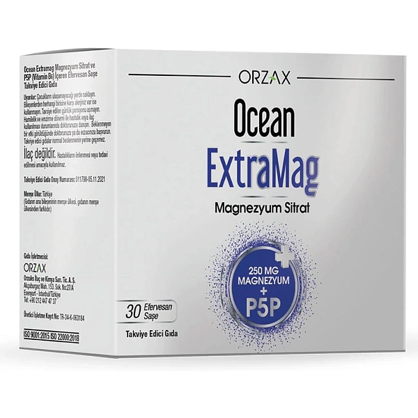 (Orzax Ocean) ExtraMag B6 plic. N30 (250mg Magneziu Citrat+P5P)