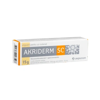 Akriderm SC 0,64mg+30mg/g 15g ung.
