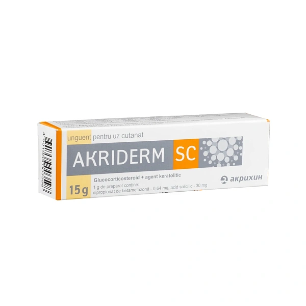 Akriderm SC 0,64mg+30mg/g 15g ung.