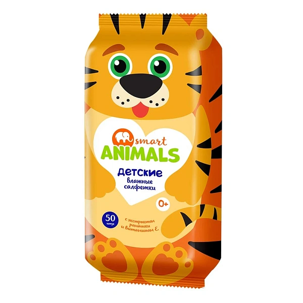 Smart Animals Șervețele umede pentru copii N50 (mix)