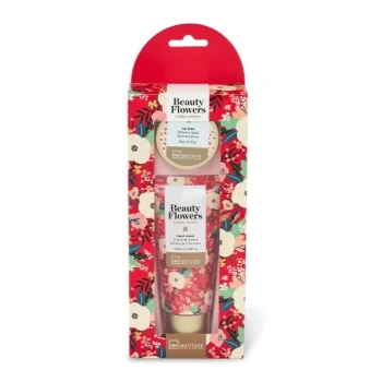 IDC Institute Beauty Flowers Set Cremă pentru mâini 100ml+Balsam pentru buze 20g