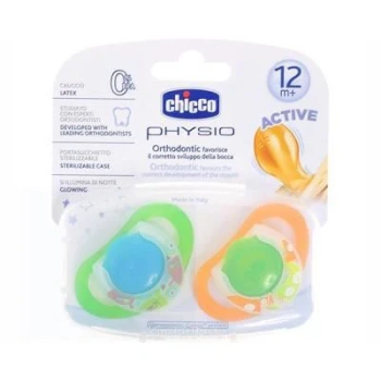 Chicco Suzetă ortodontică latex pentru fetițe, 12+, 2 buc (7292411/7482411)