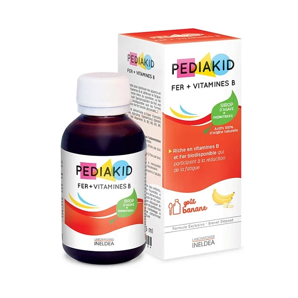 INELDEA Pediakid Fier + Vitamin B (cu gust de banane) sirop 125ml INELDEA Pediakid Fier + Vitamin B (cu gust de banane) sirop 125ml