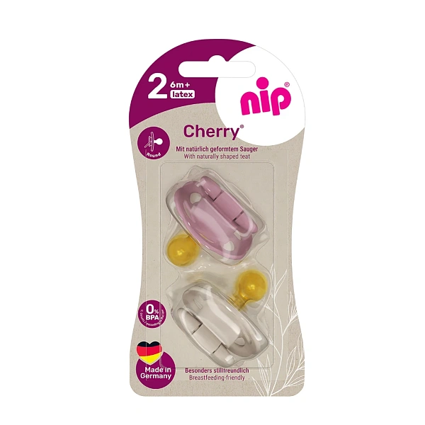 NIP Cherry F Suzetă latex, rotunda, mărimea 2 (6+luni) N2