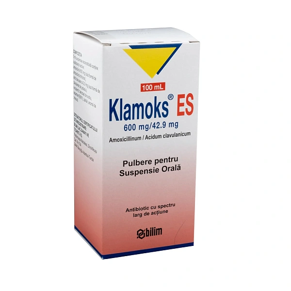 Klamoks ES 600mg/42,9mg/5ml pulb./susp.orala 100ml Klamoks ES 600mg/42,9mg/5ml pulb./susp.orala 100ml