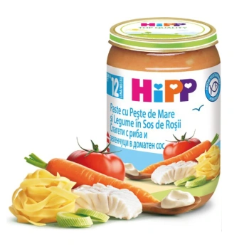 Hipp 6823 Pireu Paste cu peste și legume in sos tomat (12 luni) 220g