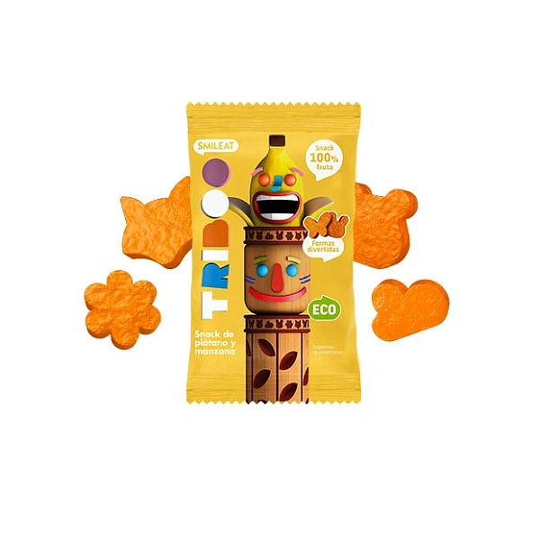 Smileat Triboo Snack din mere și banane  25gr Smileat Triboo Snack din mere și banane  25gr