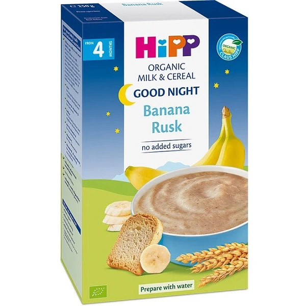 Hipp 2961 Hipp Terci Organic cu lapte Noapte Buna, pesmeți cu banană (de la 4 luni) 250g (TVA=0%)