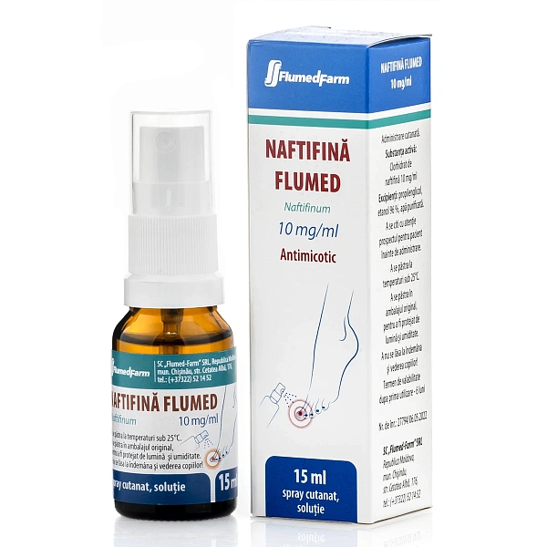 Naftifina Flumed  10mg/ml 15ml soluție cutanată, spray Naftifina Flumed  10mg/ml 15ml soluție cutanată, spray