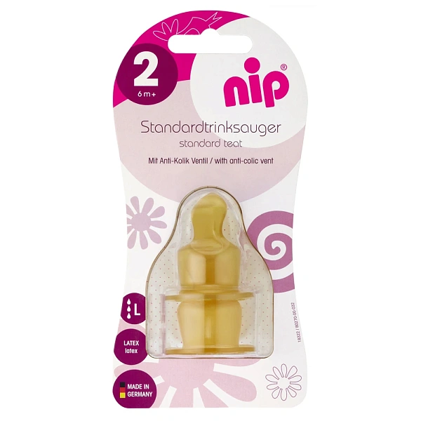 NIP Standard Tetina latex anatomică, anti-colic,mărimea 2 ( 6+luni) Flux M N2