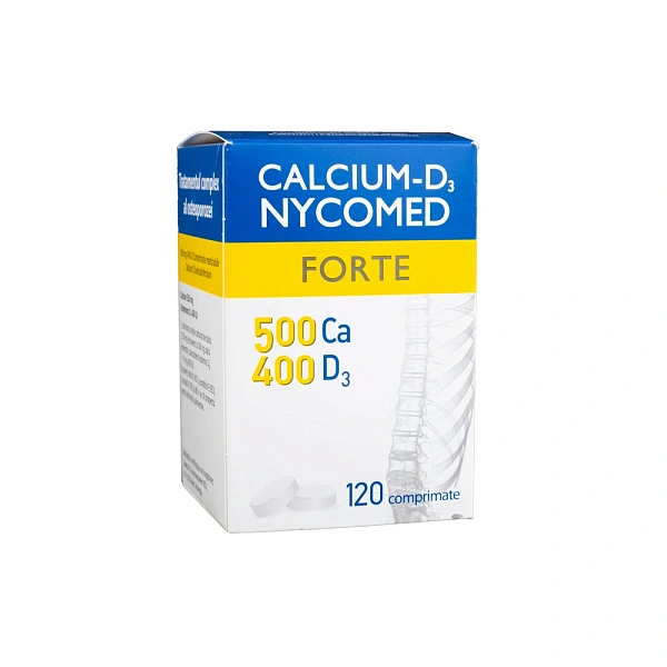Calciu D3 Forte 500mg+400UI comp. mast. N120 (Nycomed) 