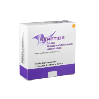 Seretide Accuhaler diskus 50/500mcg 60doze pulbere inhalat.