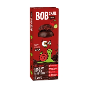 Bob Snail Dulciuri naturale mere-cirese-ciocolată neagra belgiana 30g