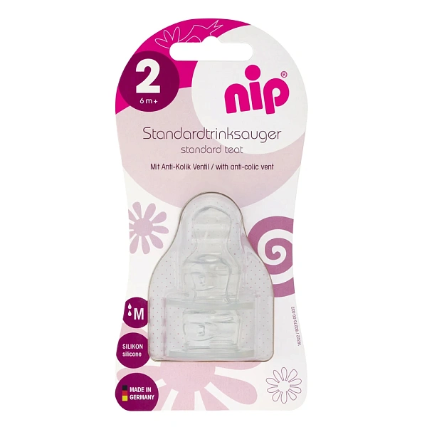 NIP Standard Tetina silicon anatomică, anti-colic, mărimea 2 (6+luni) flux M N2 NIP Standard Tetina silicon anatomică, anti-colic, mărimea 2 (6+luni) flux M N2