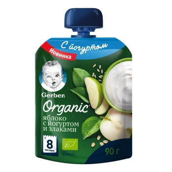 Gerber Piure măr, iaurt cu cereale 90gr