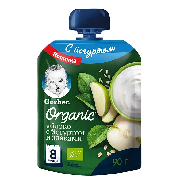 Gerber Piure măr, iaurt cu cereale 90gr