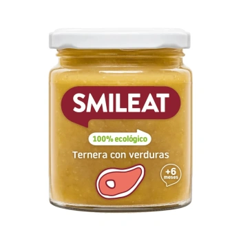 Smileat Piure organic din carne de vițel și legume, 6luni+, 230g