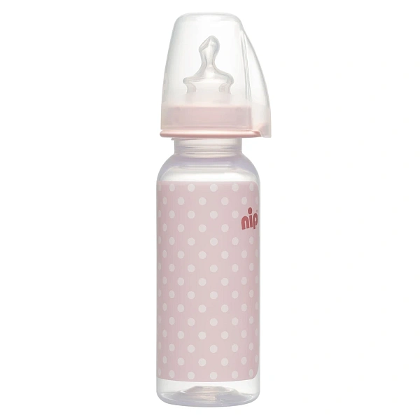 NIP Trendy Biberon din plastic, roz, tetina anatomică, anti-colici, silicon, flux M, mărimea 1, (0-6 NIP Trendy Biberon din plastic, roz, tetina anatomică, anti-colici, silicon, flux M, mărimea 1, (0-6
