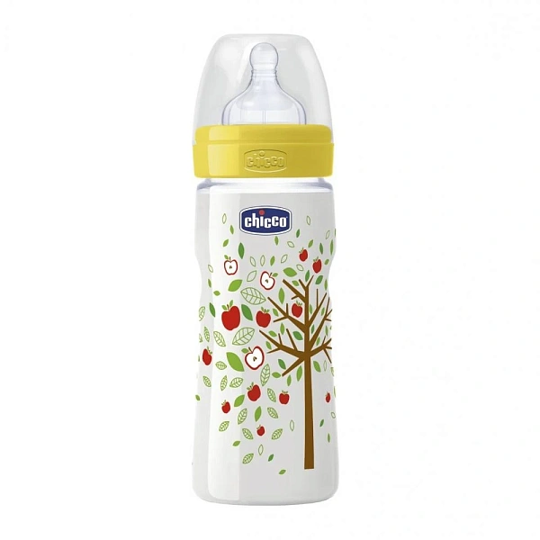 Chicco Biberon plastic Well Being tetină silicon, flux rapid, romantic 0%BPA, 4+, 330 ml (206353) Chicco Biberon plastic Well Being tetină silicon, flux rapid, romantic 0%BPA, 4+, 330 ml (206353)