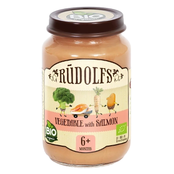 Rudolfs Organic Piure Legume cu somon 190g (6+)