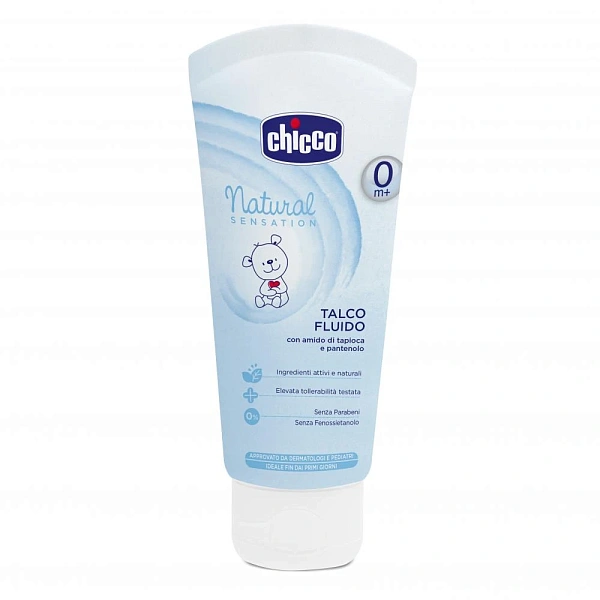 Chicco Natural Sensation Talc lichid cu amidon de tapioca și pantenol 100ml (746010)