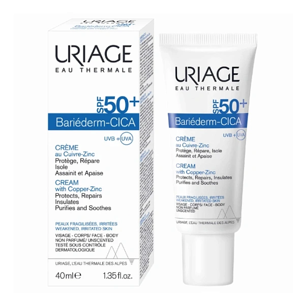 Uriage Bariederm Cica Cremă reparatoare SPF50, 40ml Uriage Bariederm Cica Cremă reparatoare SPF50, 40ml