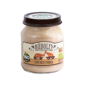 Rudolfs Organic Piure Carne de pui 120g (6+)