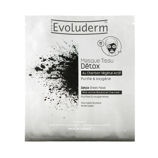 Evoluderm Masca pentru față din tesatura Detox 1buc, 19ml (17328)