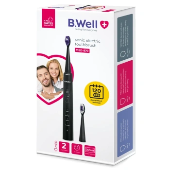 B.Well Sonic Perie electrică neagră (2 perii, USB cablu, husa) (MED-870)