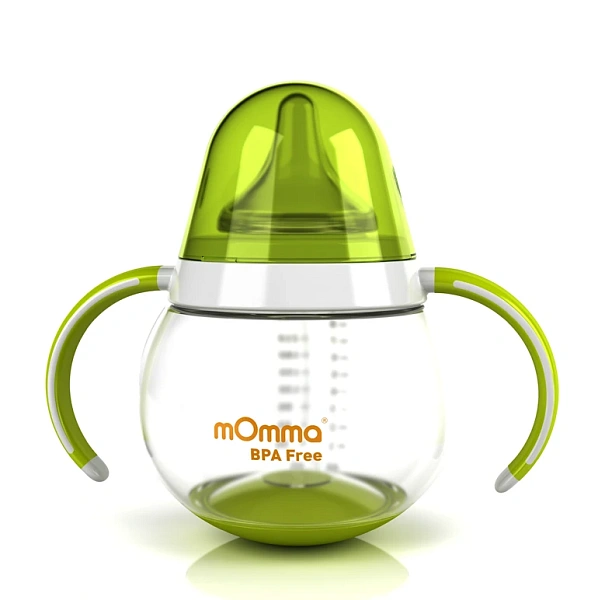 Lansinoh-mOmma Cănuță cu cioc moale, cu mînere, 9+, verde,250ml (75311)