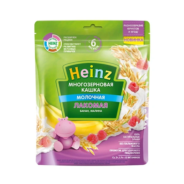 Heinz Terci Lacom multicereale cu banane și zmeura (6 luni) 170g Heinz Terci Lacom multicereale cu banane și zmeura (6 luni) 170g