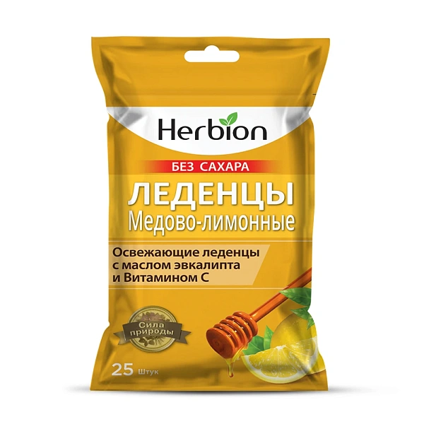 Bomboane Herbion cu gust de Lamaie si Miere fără zahar N25