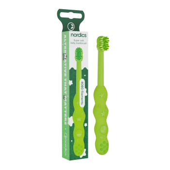 Nordics Periuta de dinți pentru copii Baby Premium moale (verde)