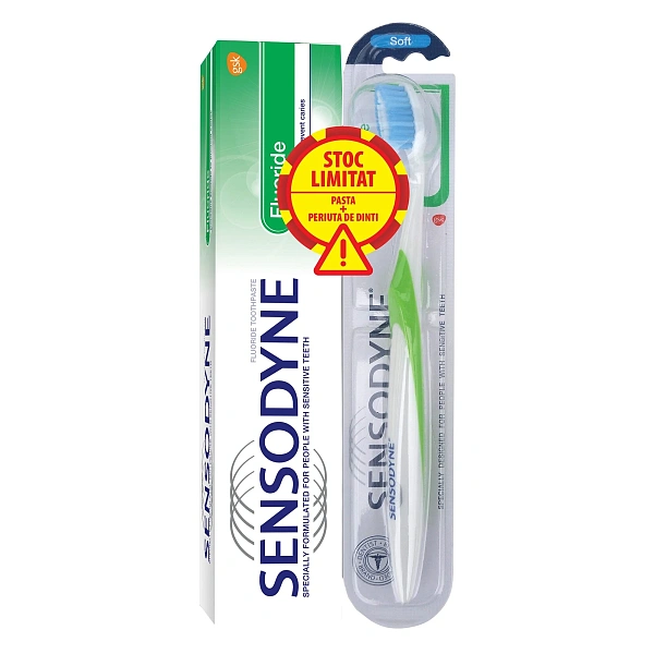 Sensodyne Pasta d. Fluoride 100ml + periuta d. Sensodyne Medium