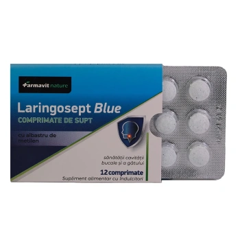 Laringosept Blue comp. de supt cu albastru de metilen N12 Laringosept Blue comp. de supt cu albastru de metilen N12