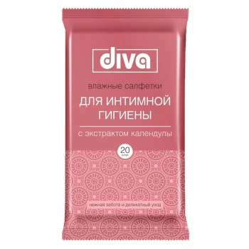 Diva Servetele umede pentru igiena intima cu extract de calendula N20