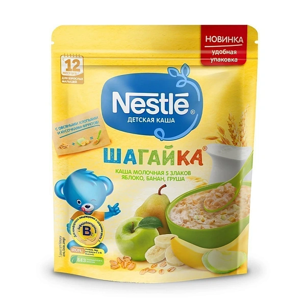 Nestle Terci Shagaica 5 cereale+ măr, banană, pară 220g Nestle Terci Shagaica 5 cereale+ măr, banană, pară 220g