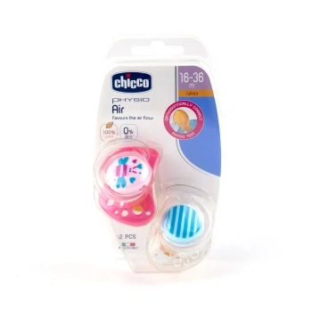 Chicco Suzeta Physio Air latex p/u fetite, 16+, 2 buc (7502411)