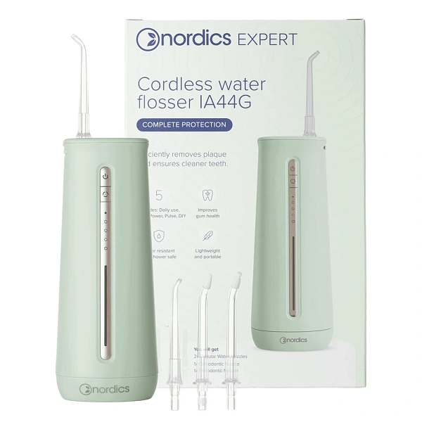 Nordics Expert Irigator dentar fără fir verde, 4 duze