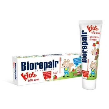 Biorepair Pasta de dinti Junior p/u copii, Capsuna, fara fluor 50ml (0-6ani)
