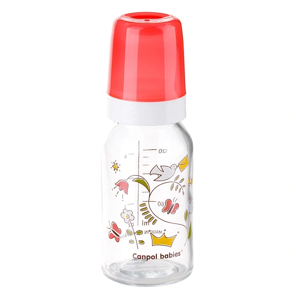 Canpol Baby 42/202 Biberon din sticla cu desen 120ml