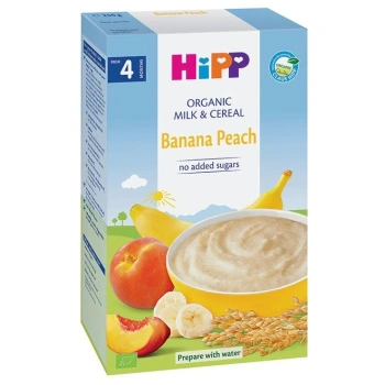 Hipp 2973 Terci cu lapte orez, grâu, banană, persic ( 4 luni) 250g