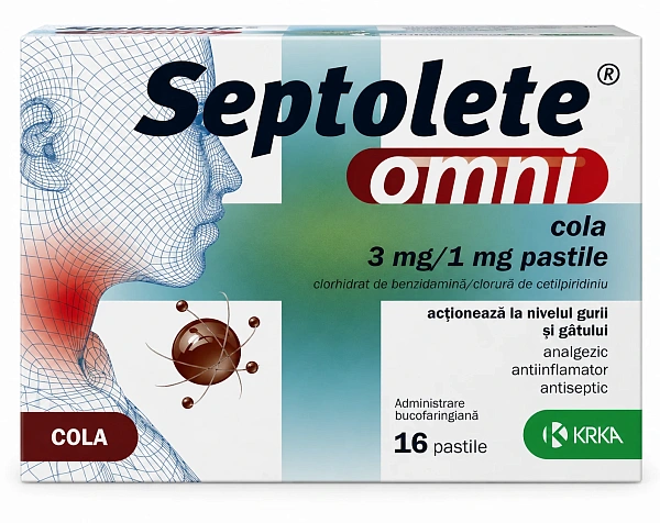 Septolete total Cola 3mg/1mg pastile N8x2