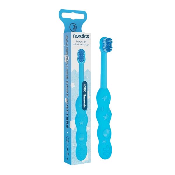 Nordics Periuta de dinți pentru copii Baby Premium moale (albastru)