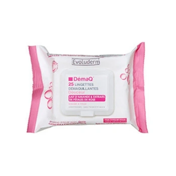 Evoluderm Servețele demachiante cu lapte de migdale și petale de trandafir, 25buc (16277)